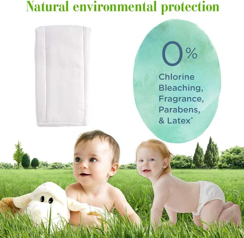 Vista 6 de Fasoar - Pañales de tela preplegados – Fundas de pañales lavables de 3 capas para bebés y niños pequeños, multiusos (10-35 libras), 6/10/12