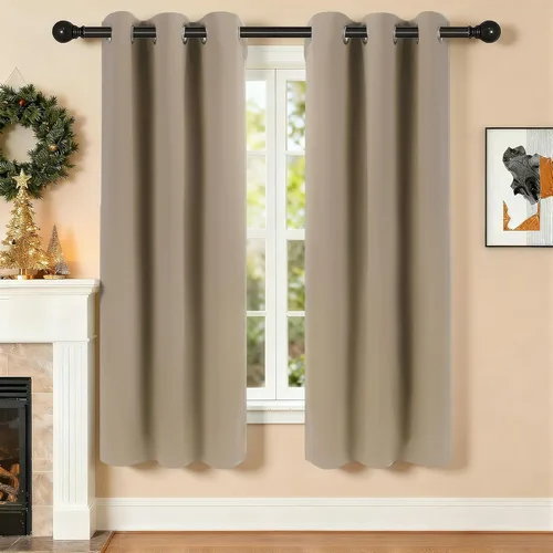 Vista 56 de Cortinas de oscurecimiento de habitación de 45 pulgadas de largo para dormitorio y sala de estar, cortinas térmicas aislantes con ojales