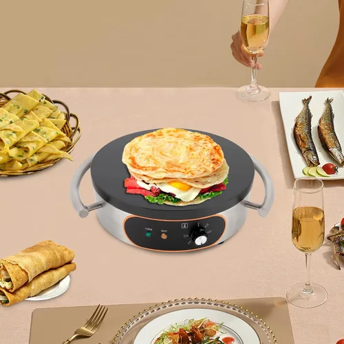 Vista 2 de Máquina eléctrica comercial del fabricante del crepé,Máquina para hornear panqueques,Bandeja de crepé eléctrica antiadherente sola temperatura