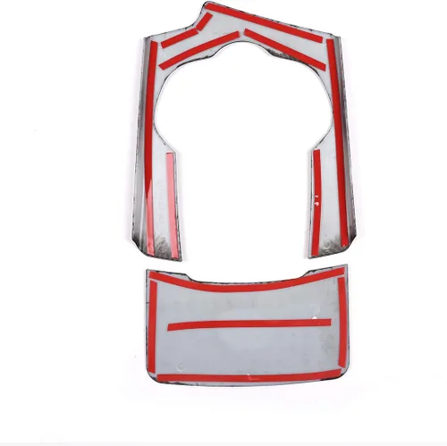 Vista 9 de Cubierta de panel de palanca de cambios para consola central de automóvil ABS de fibra de carbono cromada para Alfa Romeo Stelvio 2017 2018 2019