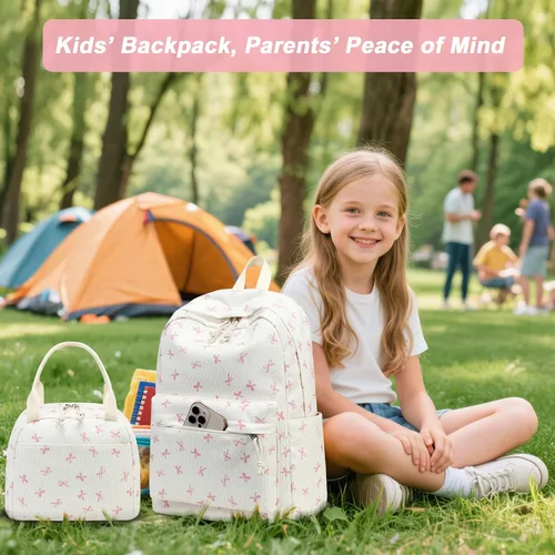 Vista 6 de BTOOP Mochila escolar para niñas y niños, con bolsa de almuerzo aislada y bolsa para lápices