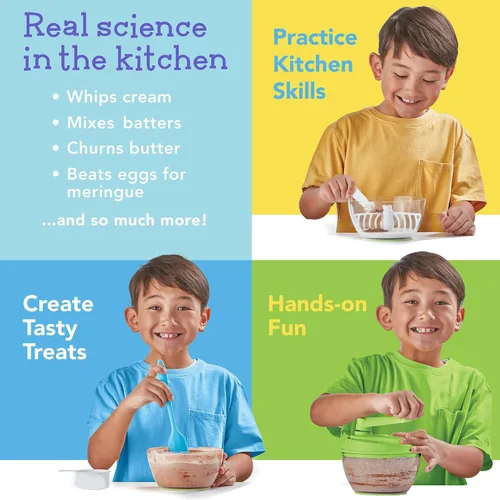 Vista 4 de MindWare Kitchen Science Academy Wonder Whipper - Juego de cocina divertido y educativo para niños de 6 años en adelante, mezclador de manivela