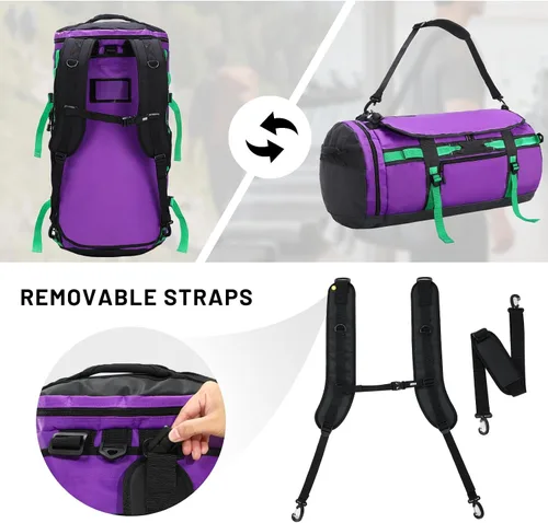 Vista 18 de MIER Mochila deportiva grande con compartimento para zapatos, resistente y resistente al agua, azul marino, 45L