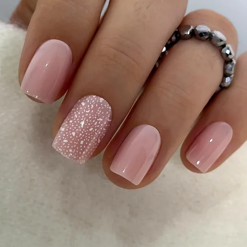 Vista 13 de CurvLife Uñas postizas cuadradas cortas a presión, terciopelo degradado Paris Script