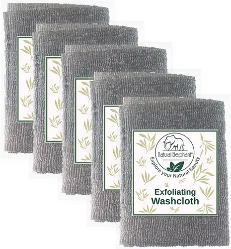 Vista 11 de Natural Elephant Paño exfoliante gris carbón japonés limpiador de ducha para cuerpo (paquete de 2 (2 paños))