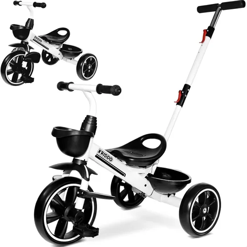 Vista 8 de KRIDDO Triciclo 2 en 1 para niños de 18 meses a 5 años de edad, mango de empuje extendido para empujar sin esfuerzo, triciclo de regalo para niños