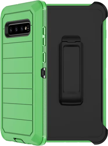 Vista 10 de Funda para Samsung Galaxy S10 con funda de clip para cinturón, 2 protectores de pantalla, [protección contra caídas de grado militar] Funda Negro