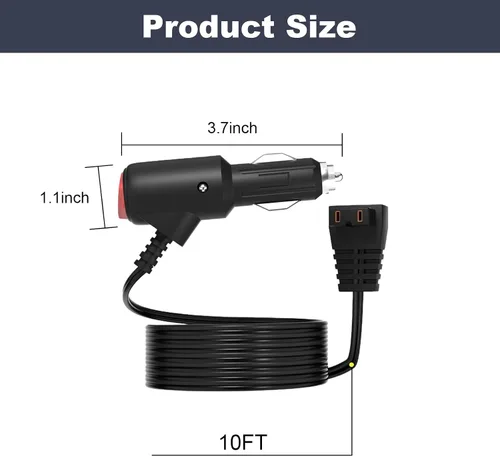 Vista 7 de Cargador de coche para refrigerador de coche compatible con Alpicool, Bodega, Euhomy, BougeRV, ARB, ICECO, Setpower, JoyTutus cable de alimentación
