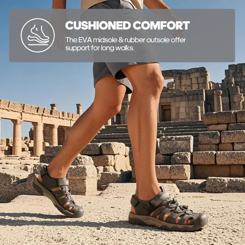 Vista 4 de NORTIV 8 Sandalias para hombre, sandalias deportivas con punta cerrada, zapatos de verano para hombre, sandalias ligeras para caminar