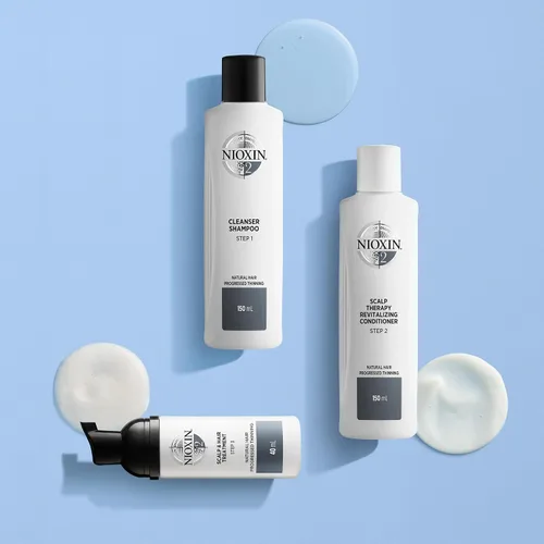 Vista 4 de Nioxin Kit de 2 sistemas de engrosamiento del cuero cabelludo + cabello Para cabello natural con adelgazamiento progresado Limpiar, acondicionar