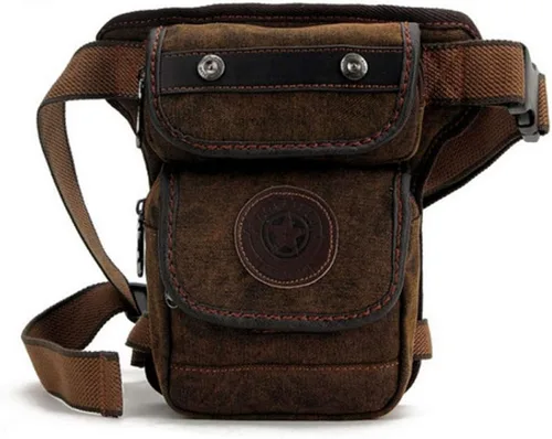 Vista 11 de Canvas Drop Leg Bag Outdoor Waist Pack for Men Women Tactical Military Motorcycle Bike Cycling Multi-Pocket Waist Fanny Pouch Travel Hiking Climbing
