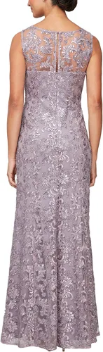 Vista 2 de Alex Evenings Vestido largo sin mangas con chal para mujer