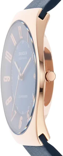 Vista 2 de Skagen Men's Grenen Three-Hand Date Watch with Steel Mesh or Leather Band