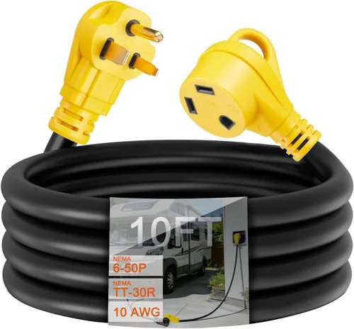 Vista 8 de Cable adaptador de corriente CA NEMA 6-50P macho a TT-30R, 125
