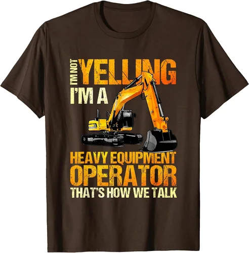 Vista 14 de Camiseta de la retroexcavadora de la construcción del operador del equipo pesado Asphalt Grey