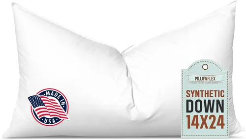 Vista 32 de Pillowflex Juego de 2 rellenos de almohada sintéticos de plumón alternativo para fundas (12 x 24 pulgadas)