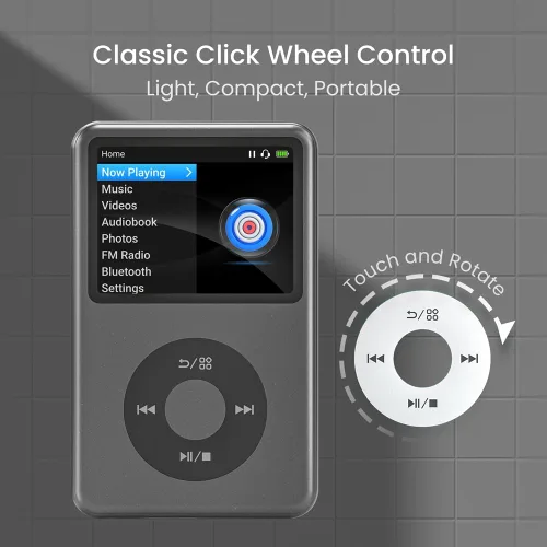 Vista 6 de Reproductor de MP3 con Bluetooth Y1 64GB Video EBOOK Negro