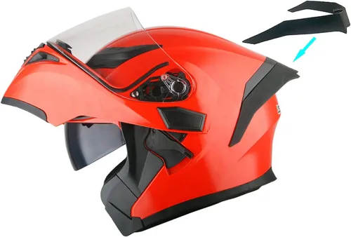 Vista 10 de 1Storm Casco modular de cara completa para motocicleta con doble visera abatible y protector solar: HB89 Flecha Azul