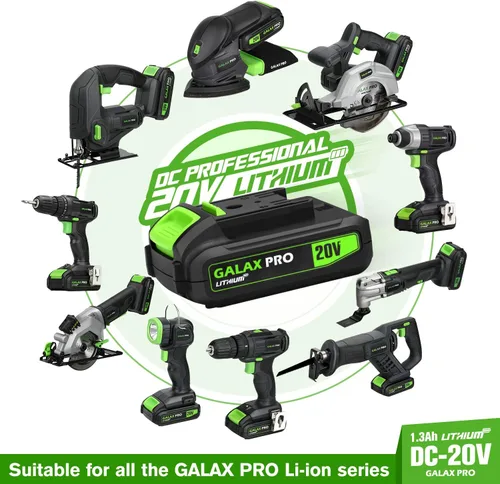 Vista 9 de GALAX PRO Impact Driver - Controlador inalámbrico hexagonal de iones de litio de 20 V de 1/4 pulgadas con luz de trabajo LED, 6 puntas