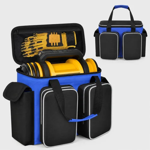 Vista 12 de Bolsa de transporte para inflador de neumáticos de 20 V MAX DCC020IB, almacenamiento de compresor de aire con cuatro bolsillos para kit de carga
