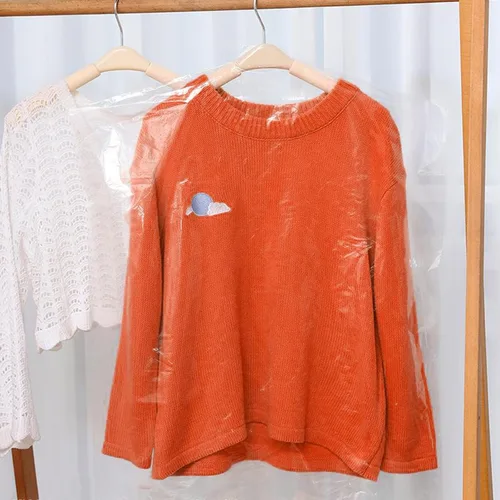 Vista 9 de AVLA Paquete de 50 bolsas de plástico para ropa, bolsas transparentes para colgar en seco, cubierta transparente para colgar ropa, bolsas