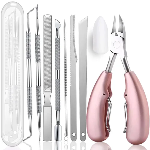 Vista 7 de Kit de herramientas para uñas encarnadas (10 unidades), herramienta de tratamiento de uñas prémium para pies Utilizado para uñas gruesas y uñas
