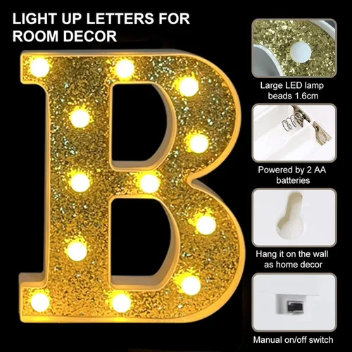 Vista 3 de BABY - Letras iluminadas de marquesina, luz decorativa LED grande para bebé, letras emisoras de luz blanca cálida, baby shower, cumpleaños, familia