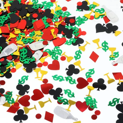 Vista 10 de Honbay Confeti de mesa de fiesta de casino de 2.12 oz, diseño de confeti metálico y lentejuelas para fiesta de fiesta de Viva Las Vegas, noche