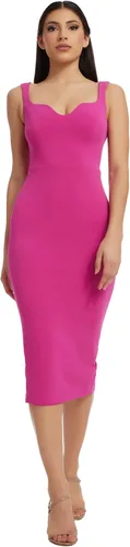 Vista 8 de Dress The Population Vestido midi ajustado con cuello en V redondeado Sloane para mujer Negro