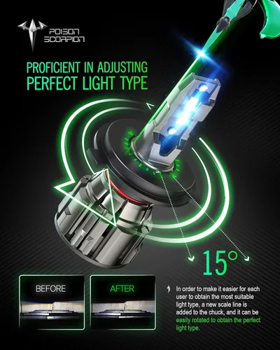 Vista 7 de POISON SCORPION Faros antiniebla H4, foco 6500K 600% con ventilador, paquete de 2