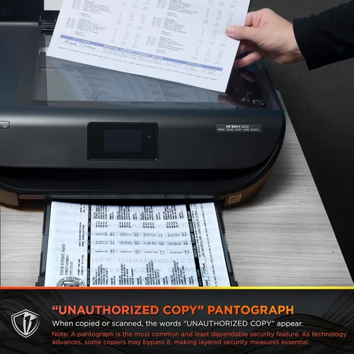 Vista 3 de DocuGard Papel de seguridad multiusos azul estándar, prevención de fraudes, 2 características de seguridad, compatible con impresoras láser