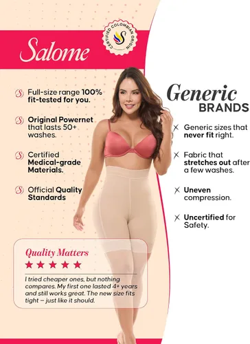 Vista 3 de Salome 0218 High Waist Compression Shapewear Tummy Control Daily Use Shorts Fajas Colombianas Levanta Cola Beige 218