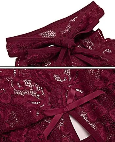 Vista 4 de Lencería para mujer con escote en V profundo halter de una pieza