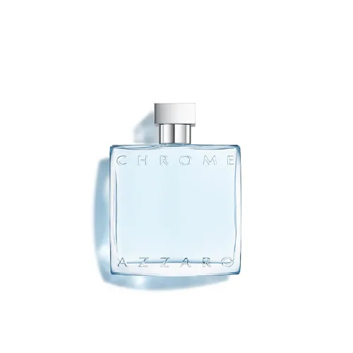 Vista 9 de Azzaro Eau de Toilette cromado, colonia acuática fresca para hombre, fragancia cítrica, amaderada y almizclada, notas frescas de bergamota, uso