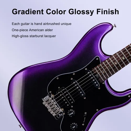 Vista 6 de GTRS P800 - Guitarra eléctrica inteligente de práctica con APP, 16 simulaciones de guitarra, efectos y 12 horas de vida de batería, looper de 80