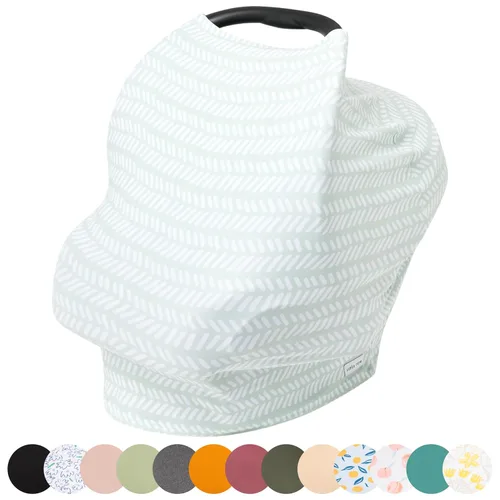 Vista 13 de Simka Rose Funda de asiento de automóvil para bebés, multiusos, transpirable, cubierta de lactancia y toldo para asiento de automóvil de bebé