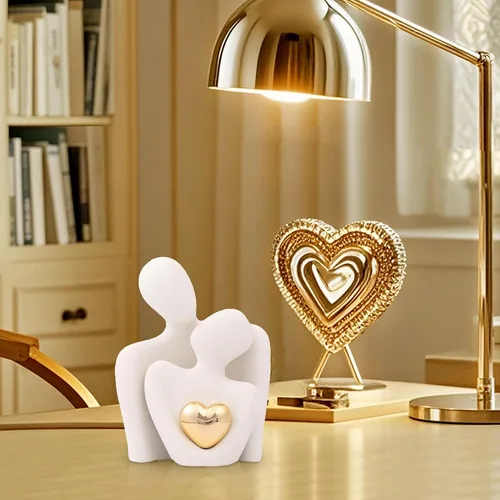 Vista 6 de Decoración de habitación para parejas, escultura de amor abrazable, decoración del hogar, adornos para sala, adornos para estantes, regalo para San