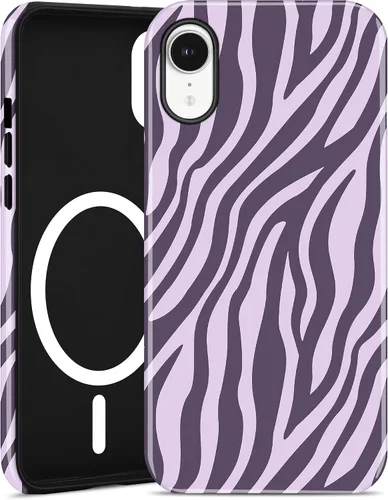 Vista 116 de Jusy Funda magnética Zebra para iPhone XR, color negro