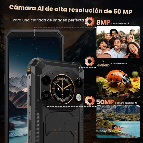 Vista 7 de FOSSIBOT Teléfono resistente F117 de 24 GB+ 256 GB/2 TB, HD de 6.74 Negro