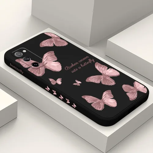 Vista 29 de LEECG para Samsung Galaxy S20 Funda, Diseño Creativo Lateral con Forro de Microfibra de Silicona Suave con Patrón de Flores para Cubierta de negro