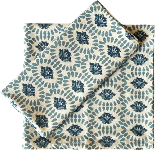 Vista 25 de Fingercraft - Juego de 12 servilletas de tela de mezcla de algodón y lino, con estampado, perfecta para fiestas, cenas, bodas, cócteles y Navidad
