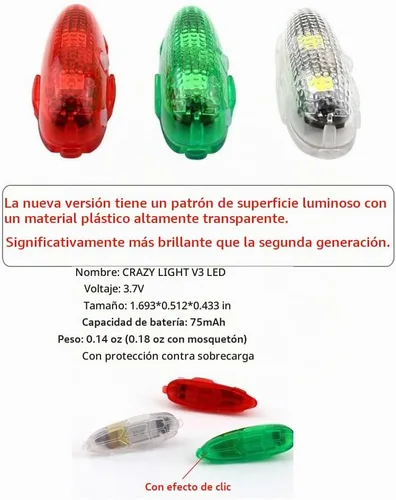 Vista 3 de CrazyLight V3 - Luz LED impermeable adecuada para aviones RC FPV de ala fija y vuelo nocturno