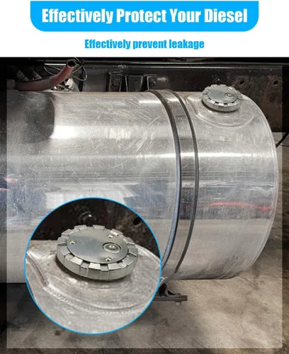 Vista 3 de ULZOZN Tapa de combustible diésel con bloqueo para rosca de campo de 3 1/2 pulgadas, 5.5 TPI ventilado para semirremolques tanque de combustible