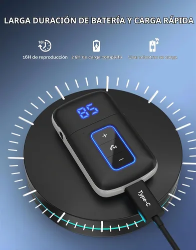 Vista 7 de Receptor AUX Bluetooth 5.3 para coche, pantalla LED, cancelación de ruido 3.5mm AUX Bluetooth Adapter for Home Stereo/Wired Headphones/Speaker