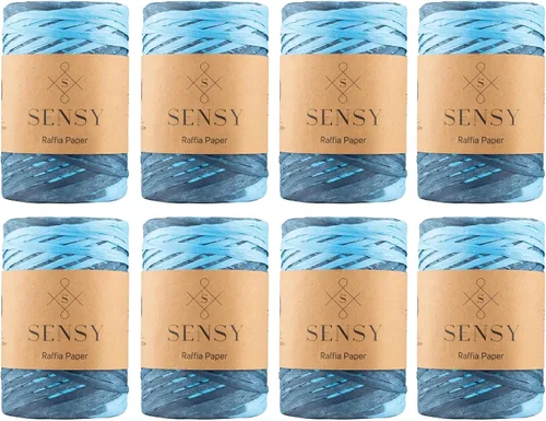 Vista 13 de Sensy Premium - Papel de rafia, 438 yardas, cinta de papel (verde)