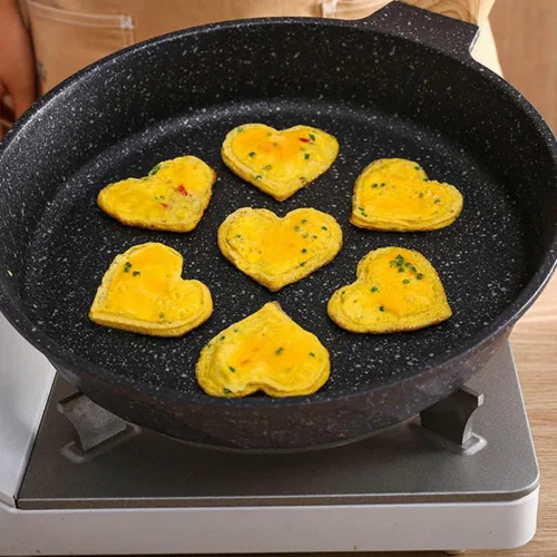 Vista 3 de Moldes antiadherentes para panqueques, molde de silicona para huevos fritos, reutilizable, para hacer panqueques, anillo de huevo, herramientas