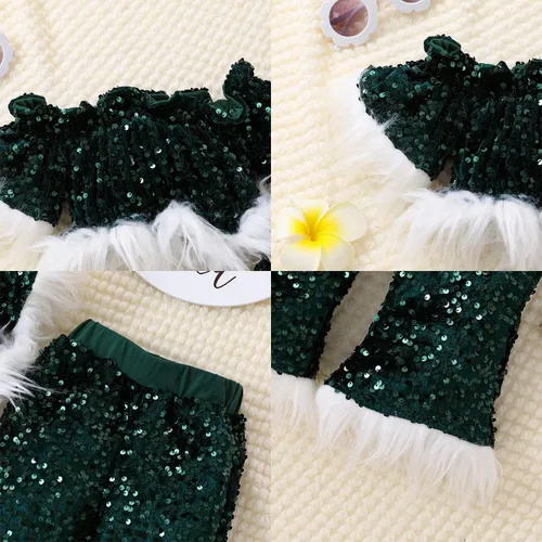 Vista 4 de Tops de Navidad para bebés y niñas, leggings trajes de Navidad