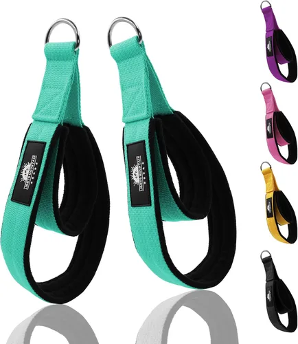 Vista 8 de 1 par de correas de doble bucle de Pilates para Reformer Fitness D-Ring Straps Handle Yoga Ejercicio Accesorios para el gimnasio en casa