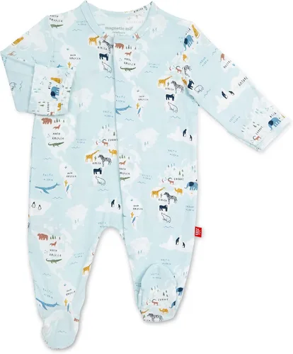 Vista 20 de Magnético Me Pijamas con piecitos de modal suave para bebé con cierre magnético rápido Pijama para niños y niñas, recién nacido a 24 meses