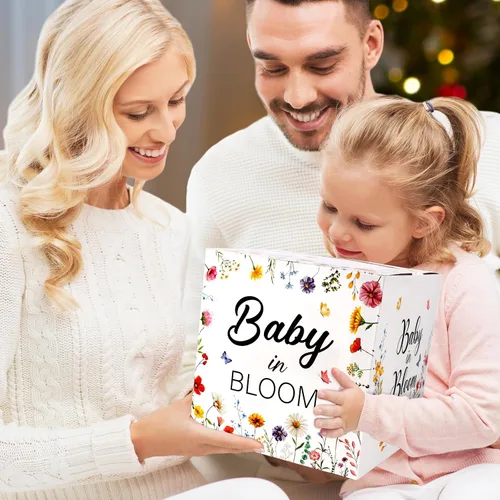 Vista 6 de Fowecelt Baby in Bloom - Caja de tarjetas de fiesta, decoración de baby shower, recuerdos de fiesta, decoraciones de baby shower para niña, caja